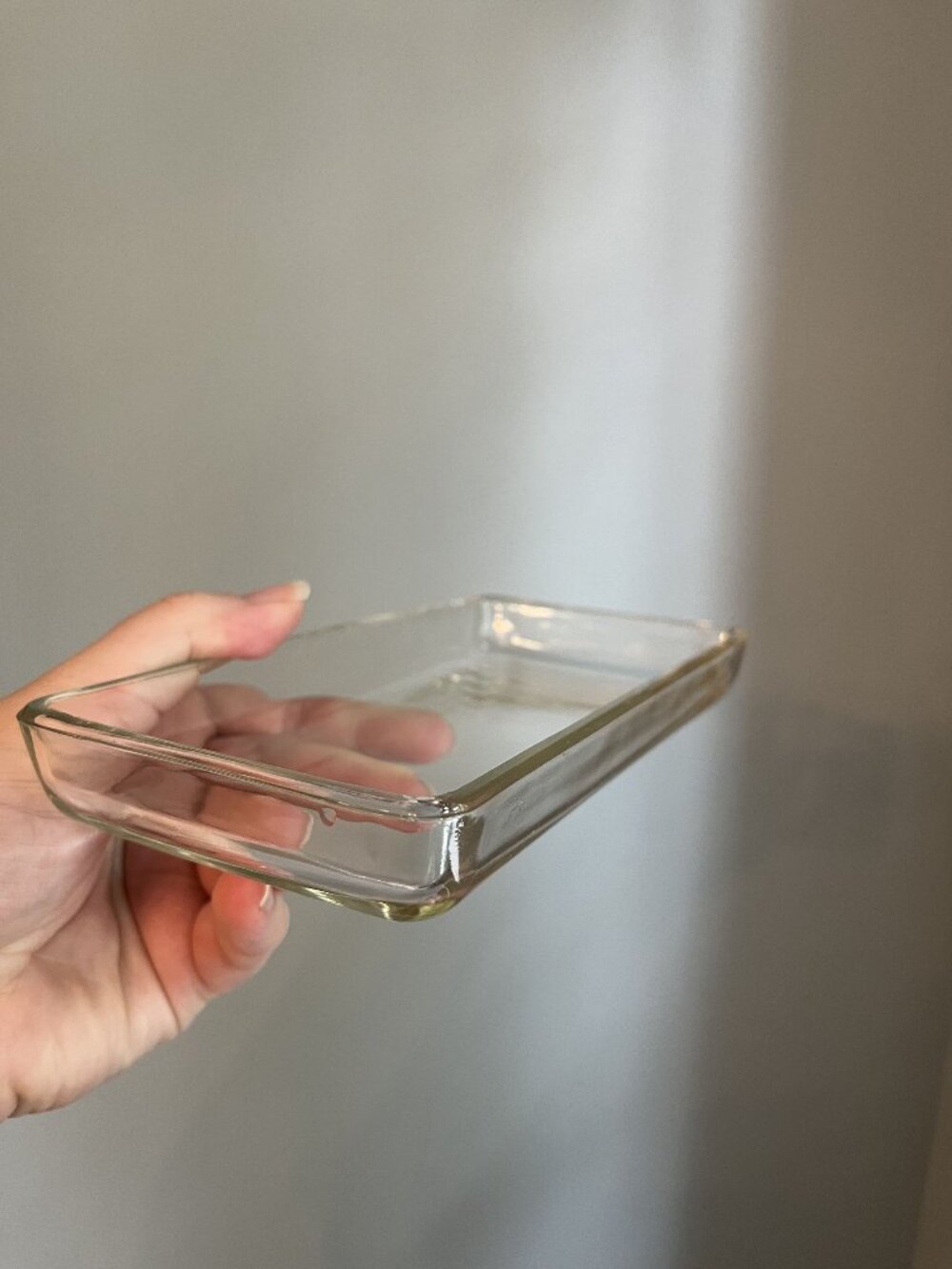 Vintage Clear Glass Rectangular Dish Tray  7x3.5 Inch